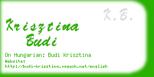 krisztina budi business card